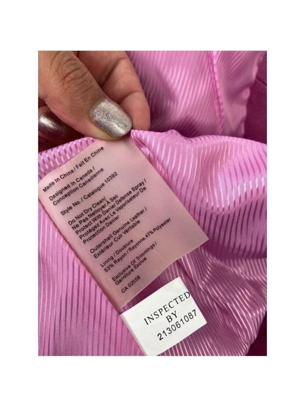 Danier Women's Vintage Hot Pink Genuine Leather Jacket Size Small / UK 12 - Picture 12 of 12